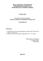 Eseja 'Kopsavilkums studiju priekšmetā "Interneta mediji un komunikācija interneta vidē', 1.
