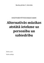 Referāts 'Alternatīvās mūzikas atstātā ietekme uz personību un sabiedrību', 1.