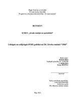 Referāts 'Līdzīgais un atšķirīgais PSRS politikā un Dž. Orvela romānā “1984”', 1.