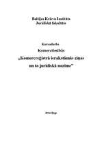 Referāts 'Komercreģistrā ierakstāmās ziņas un to juridiskā nozīme', 1.