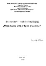 Referāts 'Mana ikdiena kopā ar bērnu ar autismu', 1.