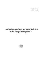 Referāts 'Arhetipu vieta un nozīme kultūrā Junga skatījumā', 1.