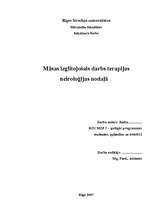 Diplomdarbs 'Māsas izglītojošais darbs terapijas - neiroloģijas nodaļās', 1.