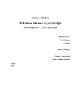 Referāts 'Zinātnieciski pētnieciskais darbs par reklāmas ietekmi uz patērētāju', 1.