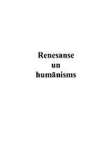Referāts 'Renesanse un humānisms', 1.
