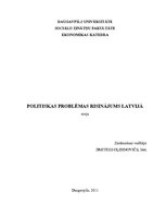 Eseja 'Politiskās problēmas risinājums Latvijā', 1.