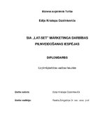 Diplomdarbs 'SIA "Lat-Set" mārketinga darbības pilnveidošanas iespējas', 1.