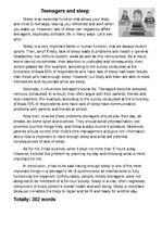 Eseja 'Teenagers and Sleep', 1.