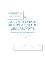 Konspekts 'Livonijas hronikas - Baltijas viduslaiku vēstures avots', 1.