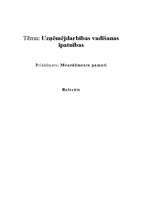 Referāts 'Uzņēmējdarbības vadīšanas īpatnības', 1.