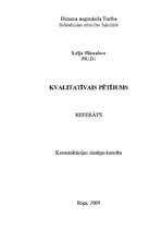 Referāts 'Kvalitatīvais pētījums', 1.