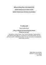 Eseja 'Nacionālisms, nācija Eiropas 19.gadsimta kultūrā. Latviešu politiskais spektrs', 1.