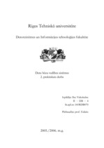 Referāts 'Otrais praktiskais darbs priekšmetā "Datu bāzu vadības sistēmas"', 1.