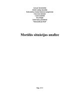 Referāts 'Morālās situācijas analīze', 1.