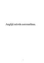 Konspekts 'Anglijā ražotās automašīnas', 1.