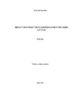 Referāts 'Mediatora praktiskas darbības raksturojums Latvijā', 1.