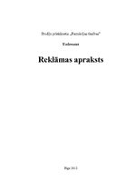 Konspekts 'Reklāmas apraksts', 1.