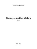 Konspekts 'Dundagas apvidus folklora', 1.