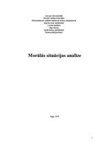 Referāts 'Morālās situācijas analīze', 1.