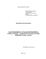 Referāts 'Kam piederēja un kam nepiederēja vara Latvijā – varas patvaļas 10 gadu hronika (', 1.