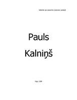 Konspekts 'Pauls Kalniņš', 1.