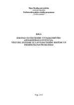 Eseja 'Eiropas cilvēktiesību un pamatbrīvību aizsardzības konvencija: vēsture, ietekme ', 1.