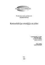 Konspekts 'Komunikācijas stratēģija un plāns', 1.