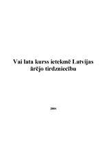 Referāts 'Lata kursa ietekme uz Latvijas ārējo tirdzniecību', 1.