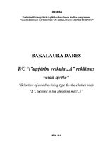 Diplomdarbs 'T/c "i" apģērbu veikala "A" reklāmas veida izvēle', 1.