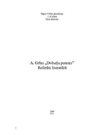 Referāts 'A.Grīns "Dvēseļu putenis"', 1.