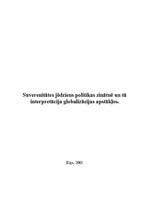 Referāts 'Suverentiātes jēdziens politikas zinātnē un tā interpretācija globalizācijas aps', 1.