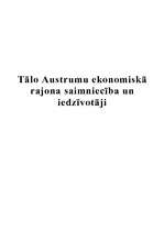 Referāts 'Tālo Austrumu ekonomiskā rajona saimniecība un iedzīvotāji', 1.