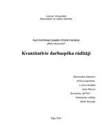 Referāts 'Kvantitatīvie darbaspēka tirgus rādītāji', 1.