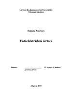 Konspekts 'Fotoelektriskās ierīces', 1.