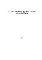 Referāts 'Klases stundu - audzinošo stundu organizēšana', 1.