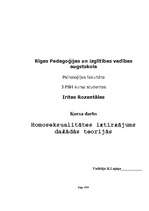 Referāts 'Homoseksualitātes iztirzājums dažādās teorijās', 1.