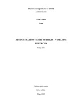 Referāts 'Administratīvo tiesību subjekts - Veselības inspekcija', 1.