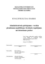 Referāts 'Administratīvais pārkāpums - vecāku pienākumu nepildīšana: tiesiskais regulējums', 1.