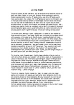 Eseja 'Learning English', 1.