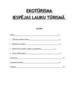 Referāts 'Ekotūrisma iespējas lauku tūrismā', 1.