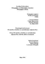 Referāts 'Personības attīstības un socializācijas mijsakarības Alfrēda Ādlera skatījumā', 1.