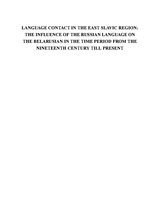 Referāts 'Language Contact In The East Slavic Region', 1.