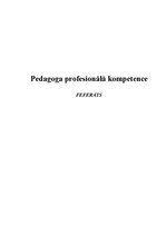 Referāts 'Pedagoga profesionālā kompetence', 1.