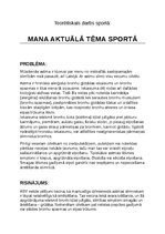 Eseja 'Mana aktuālā tēma sportā', 1.