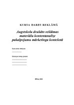 Referāts 'Augstskolu drukāto reklāmas materiālu kontentanalīze pakalpojumu mārketinga kont', 1.