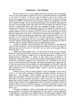 Eseja 'Globalization - Loss of Identity', 1.