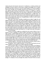 Eseja 'Globalization - Loss of Identity', 2.