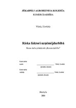 Referāts 'Riska faktori uzņēmējdarbībā', 1.