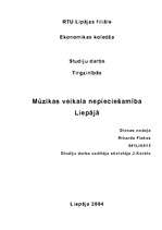 Referāts 'Mūzikas veikala nepieciešamība Liepājā', 1.