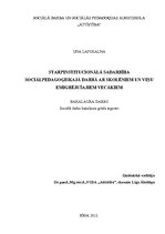 Diplomdarbs 'Starpinstitucionālā sadarbība sociālpedagoģiskajā darbā ar skolēniem un viņu emi', 1.